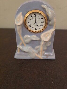 Lladro' Marbela Small Porcelain Desk Clock Model#5652 is a vintage
